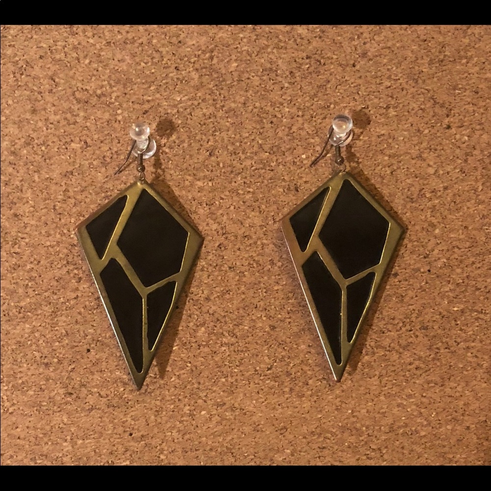 Black and gold earrings